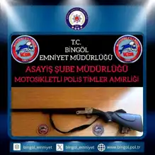 Bingöl'de Polis Ruhsatsız Tüfek Ele Geçirdi