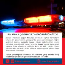 Bingöl Solhan'da Uyuşturucu Operasyonu