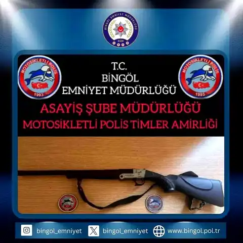 Bingöl'de Polis Ruhsatsız Tüfek Ele Geçirdi